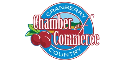 Cranberry Country Chamber of Commerce logo featuring red cranberries and blue circular design, representing local business community in Southeastern Massachusetts.